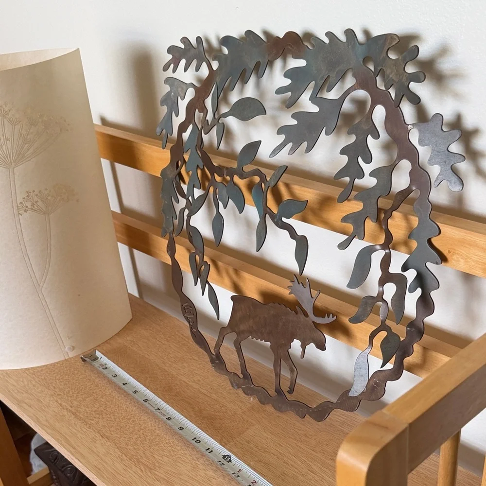Nature-Inspired Moose Metal Wall Art - Black